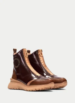 Botins Desportivos Polinesia Couro Marrom