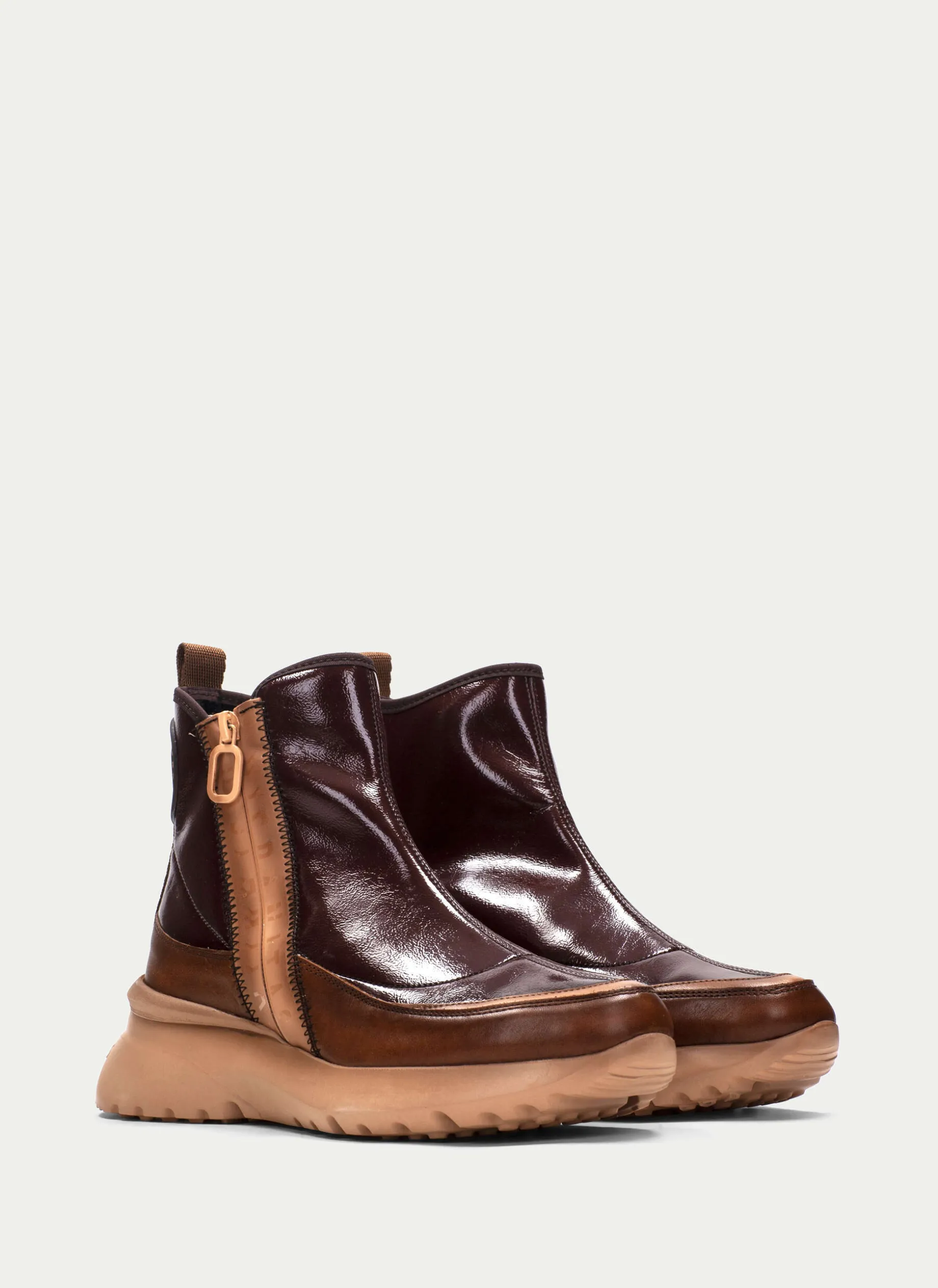 Botins Desportivos Polinesia Couro Marrom